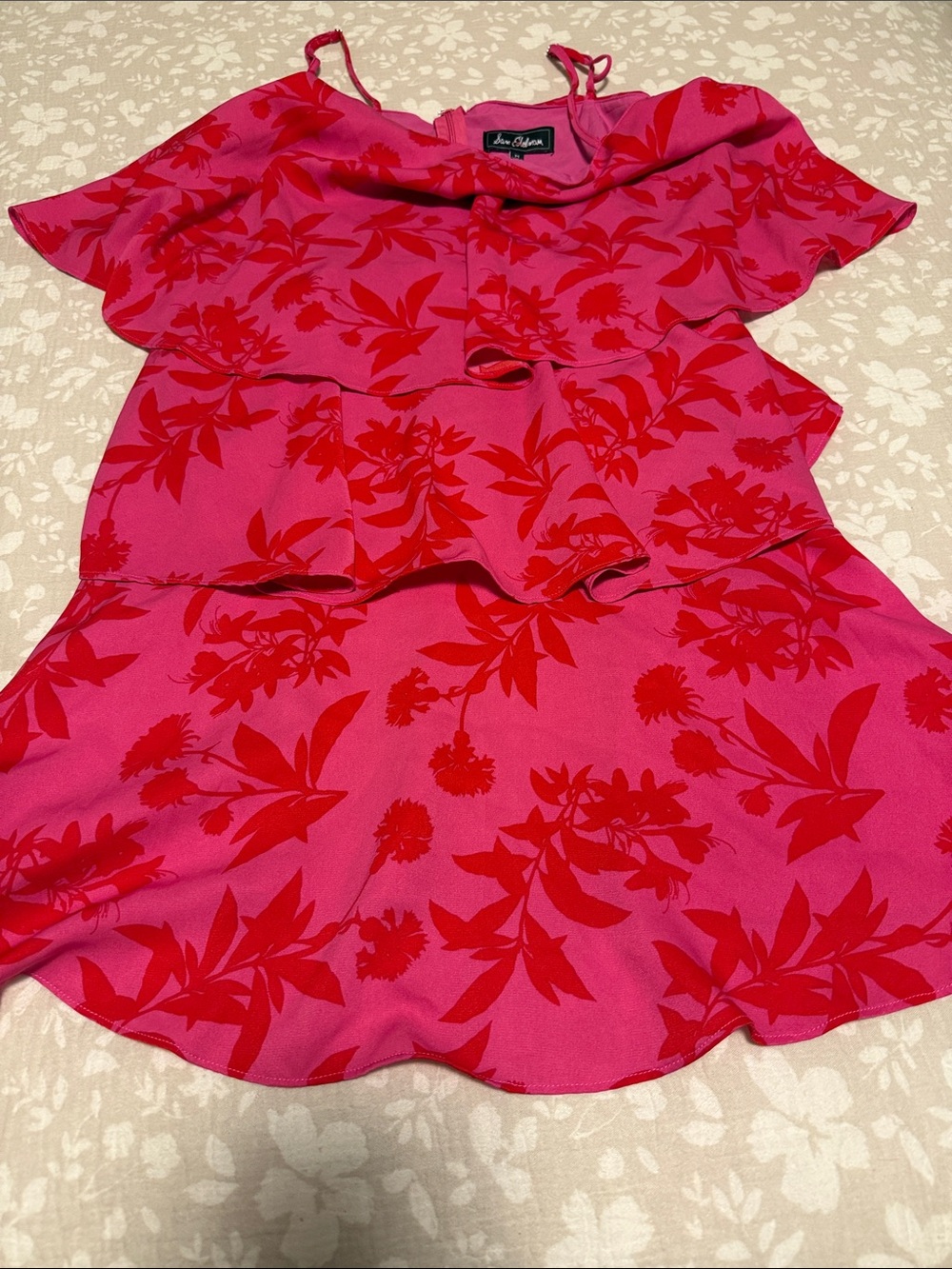 Sam Edelman Pink Camisole with Red Floral Print